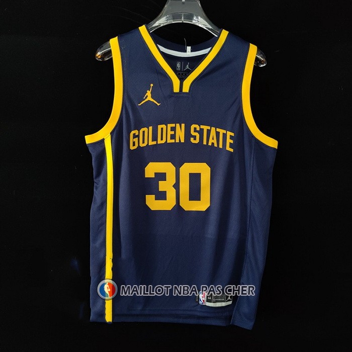 Maillot Golden State Warriors Stephen Curry NO 30 Statement 2022-23 Bleu